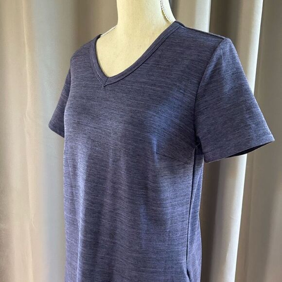 Navy Heathered Active Ware T-Shirt Dress S - Picture 3 of 7